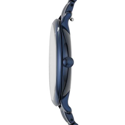 Brand Navy Blue Metal Strap Watch For Women's Or Girls Watch With Blue Case Classic Look Watch For Girls Es-9016 - Best For All Look