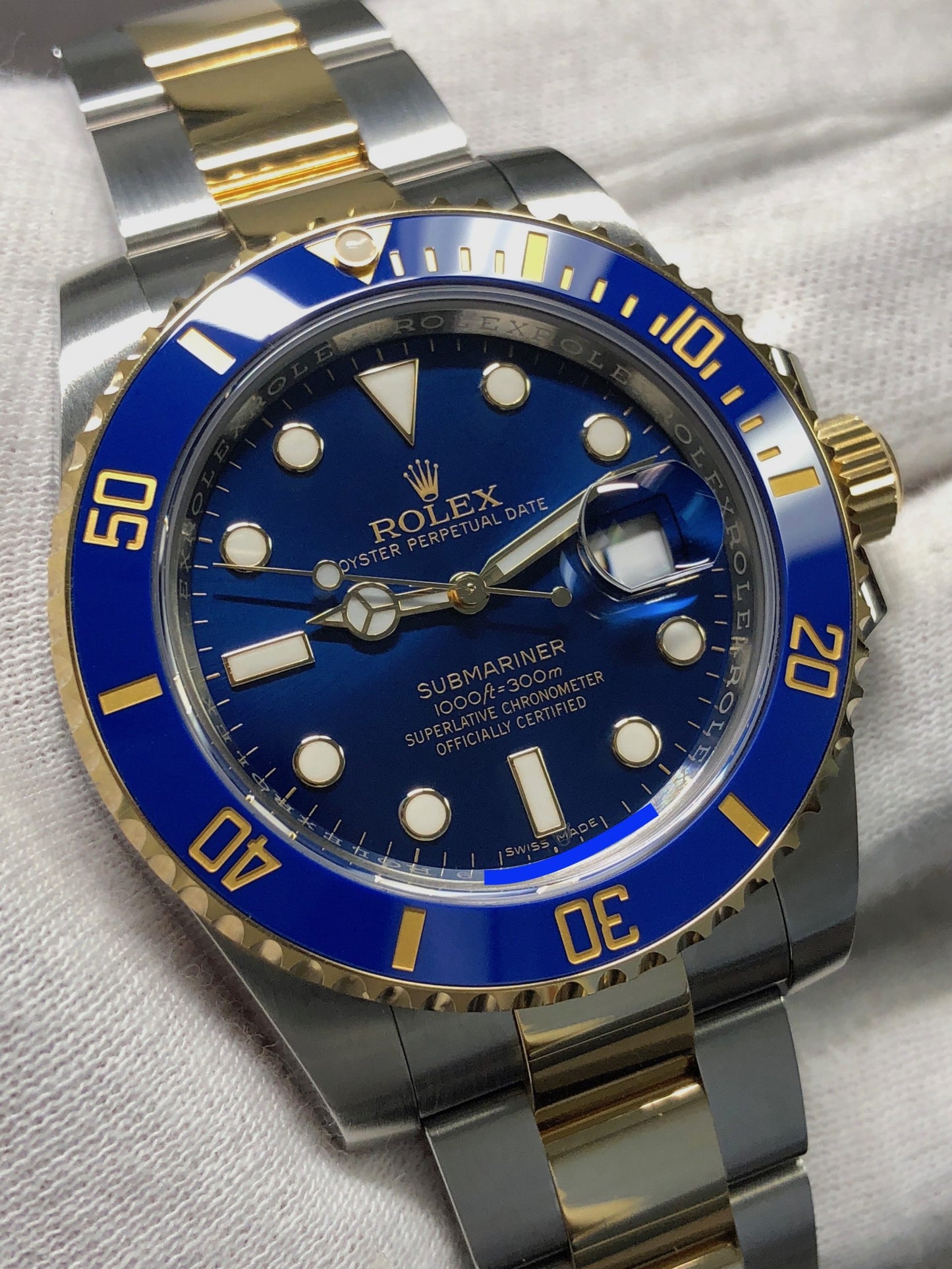 RLX Watches Submariner Automatic Silver Gold Blue Dial Metal Men's Watch for Man RLX-BLUE-SG Dual Tone