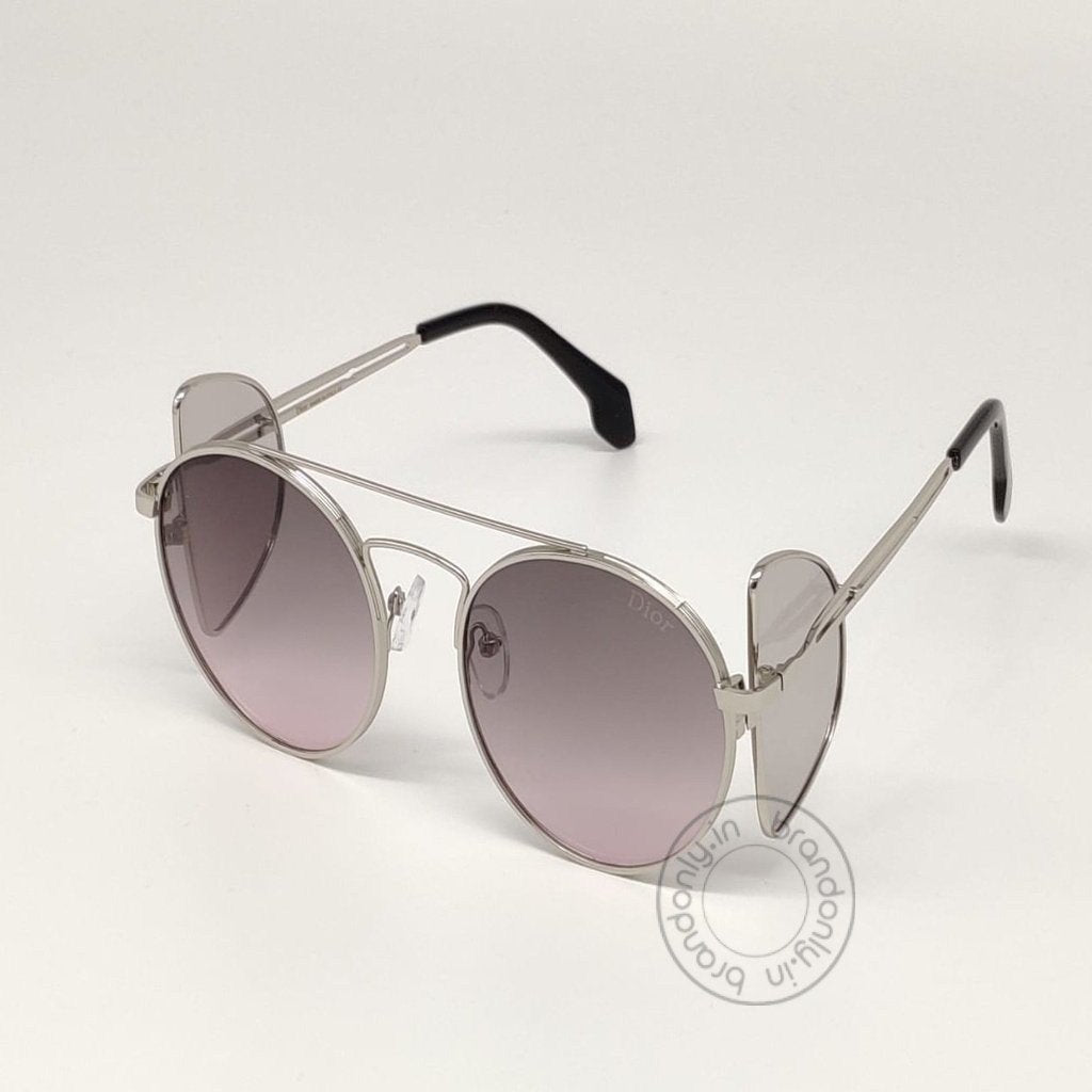 Design Purple Round Men's Sunglass For Man Woman or Girls With Side Shield DR-70 Silver Frame Women's Gift Sunglass
