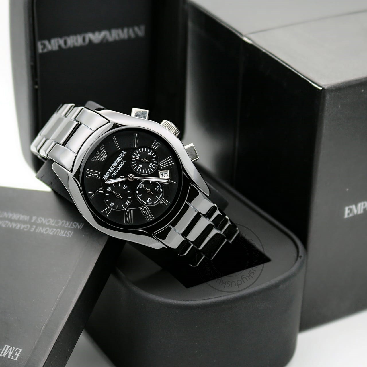 Chronograph Black Silver Dial Men's Watch For Man AR1400 Date Gift Watch