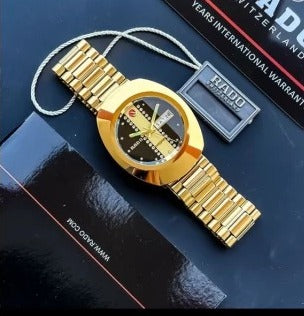Rado Round Diastar R984531 Automatic Analog Gold Date Men's Watch Classic Formal Party Wear for Men's