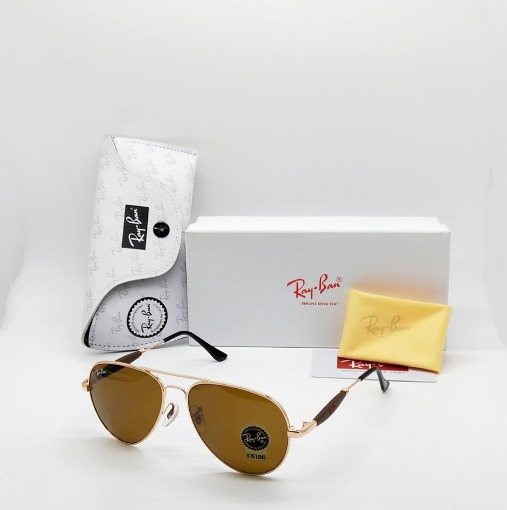 Stylish Brown Glass Men's And Women's Sunglass Heavy Quality Multi Color Stick RB-3485