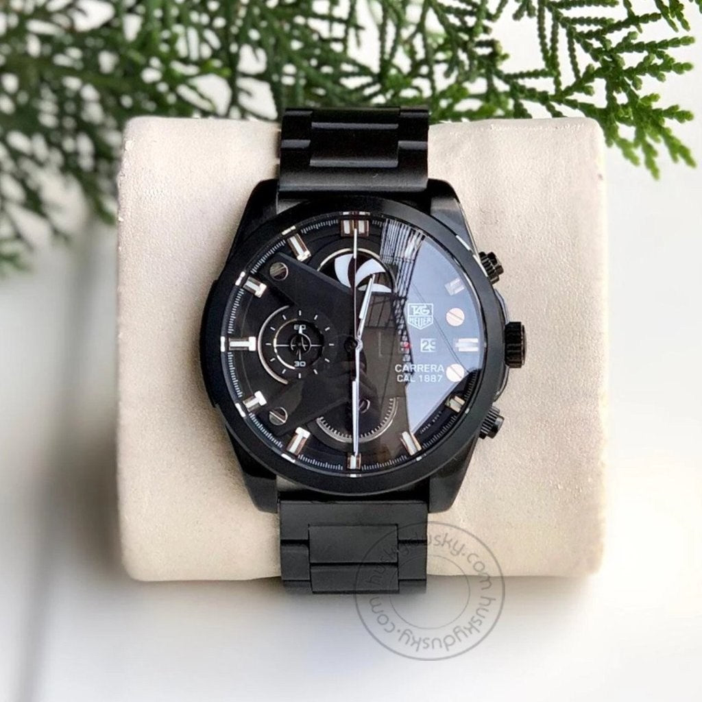 Imported GRAND CARRERA CR7 1887 Black Chronograph Multi Dial Stainless Steel TH-1887-B Men's Watch for Man - Gift