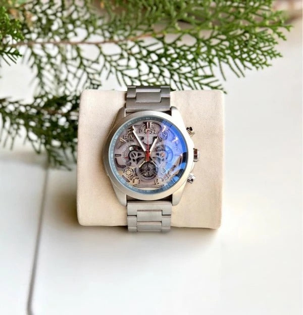 Cr7 Diagno Grey Chronograph Multi Dial Metal Men's Watch For Man Tag-Open-Steel