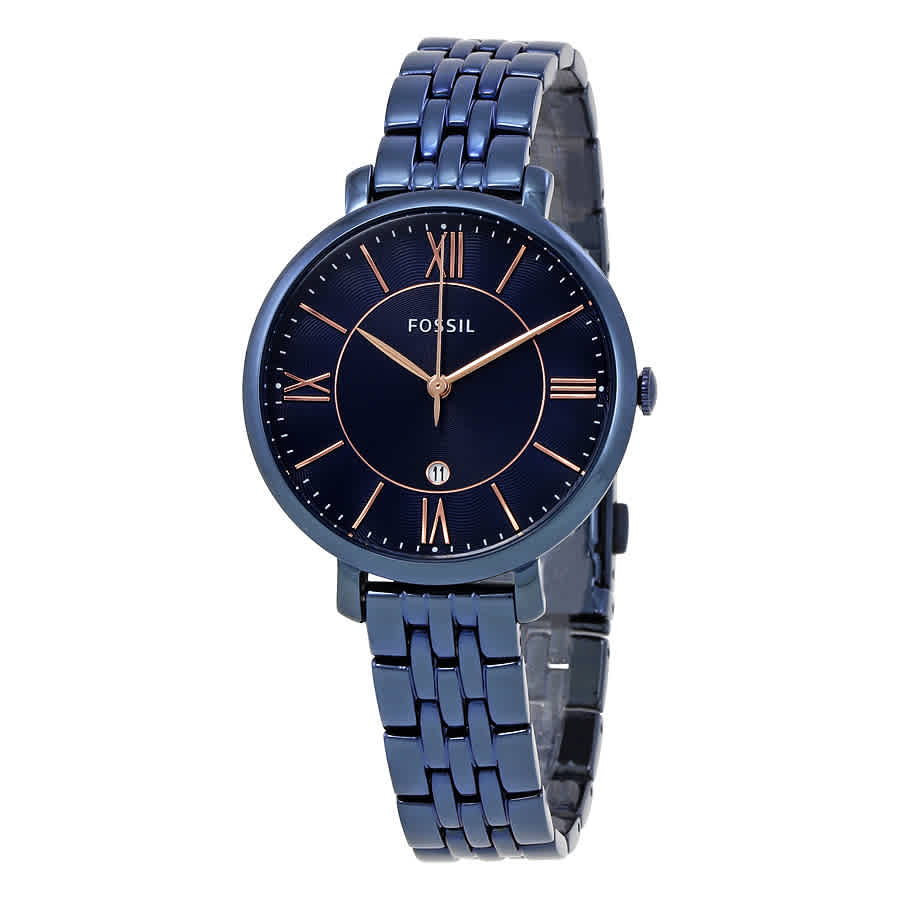 Brand Navy Blue Metal Strap Watch For Women's Or Girls Watch With Blue Case Classic Look Watch For Girls Es-9016 - Best For All Look