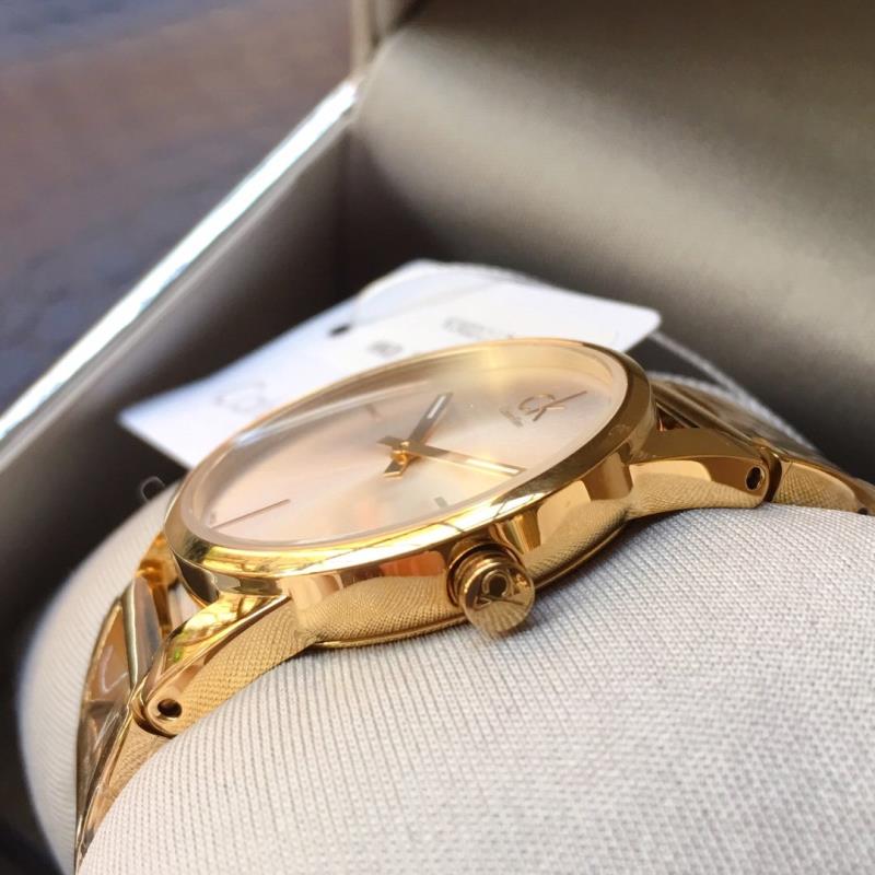 White Dial With Stainless Steel Gold Strap Design Watch For Women's Chronographs Date Watch For Girl or Woman CK-8761