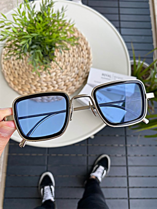Kabir Singh Sky Blue Transparent Shaded transparent Glass Men's Square Sunglass for Men's SF-EX657-Unisex Sunglass