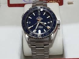 Omega Semester GMT Silver Stainless Steel Strap Watch For Men With Blue Dated Men's Gift Watch Seamaster GMT