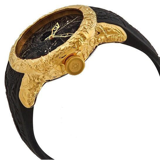 Invicta Mens S1 Rally 25082 Yakuza Black & Golden Silicon Strap Watch For Man Dragon Design Black Dial- Best Gift S1-25082