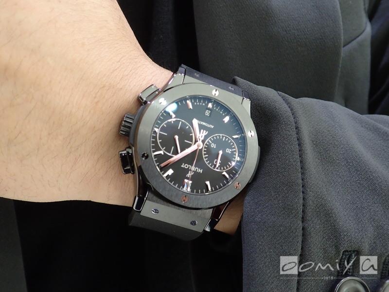 Hublot Classic Fusion Black Magic 45Mm Black Ceramic Rubber Strap Chronograph Watch 1771-RX