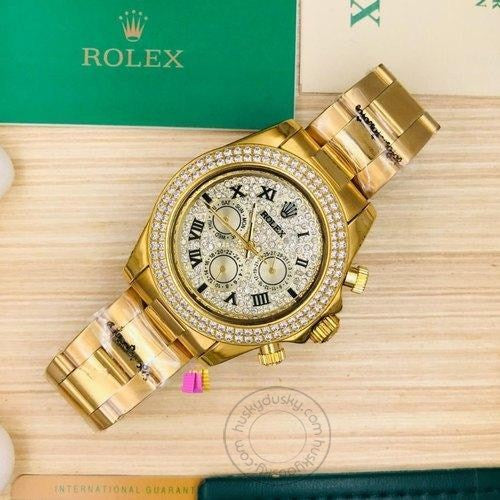 Diamond Luxury Men's Watch for Man RLX-ZOOM Quartz Gold Watch