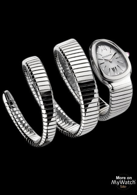 Serpenti Tubogas Analog Watch With Silver Color Stainless Steel Case & Strap Watch With White Opaline Dial Designer Bracelet Strap Double Spiral Watch For Girl Or Woman-Best Gift Date Watch- BV-101910