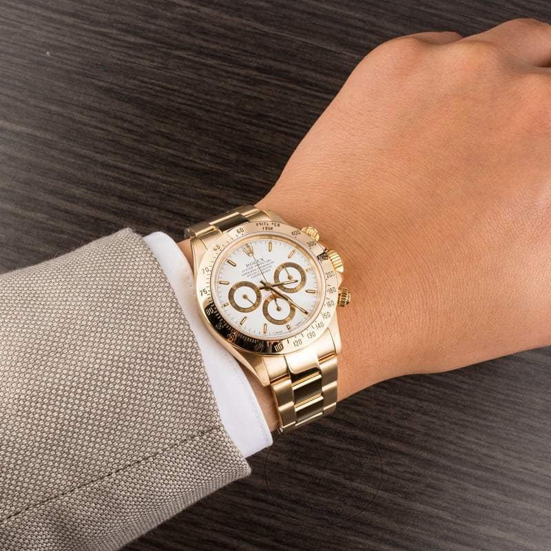 Daytona Gold White Dial Metal Men's Watch for Man RLX-GOLD