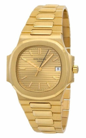 Patek Philippe Nautilus Mad Watch Qurtz Movement Gold Dated Watch For ...