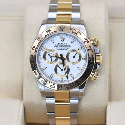 RLX Stainless Steel Dual Color Strap With White Dial Chronograph Watch For Men