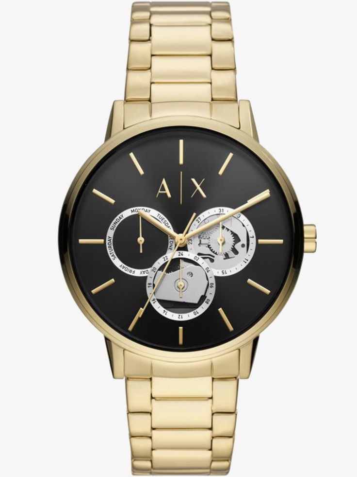 Armani Exchange Watch Black Dial Golden Color Strap Armani-Best Gift AR-6464