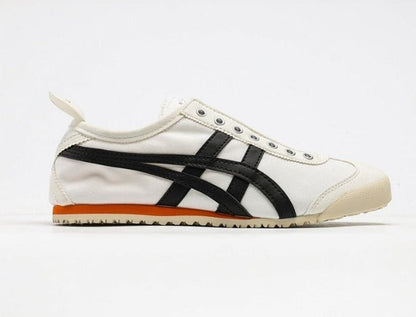 Onitsuka Tiger MEXICO 66 Slip-On Sneakers Casual Shoes For Man And Boys White Black Orange D3K0N-0090