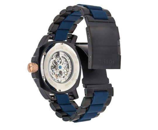 Fossil Skeleton Black Chronograph Automatic Mens Watch Me3133 Formal Casual Metal Watch For Man