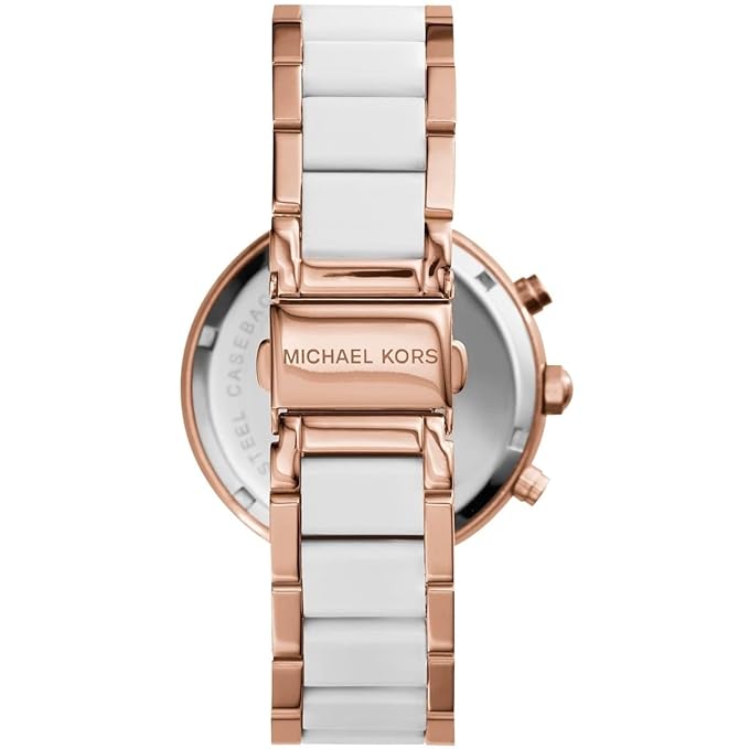 MK Parker Chronograph White Womens Watch For Girl Or Woman MK-5774
