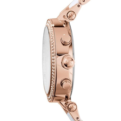 MK Parker Chronograph White Womens Watch For Girl Or Woman MK-5774