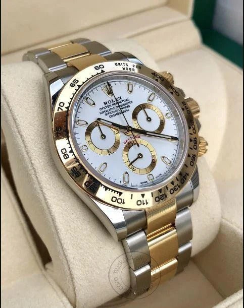 Rolex Chronograph Automatic Two-Tone Men's Watch For Man White Color Dial Date Gift Watch RLX-SG-AUTO