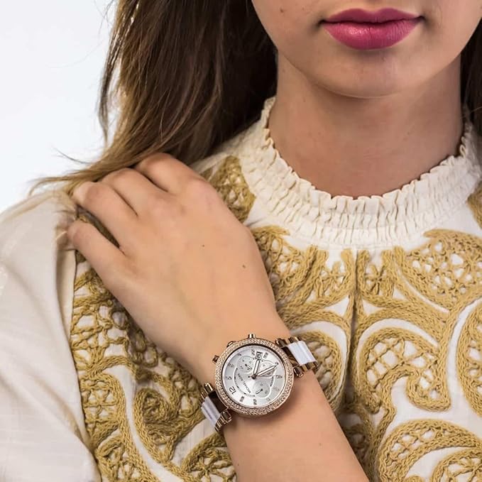 MK Parker Chronograph White Womens Watch For Girl Or Woman MK-5774