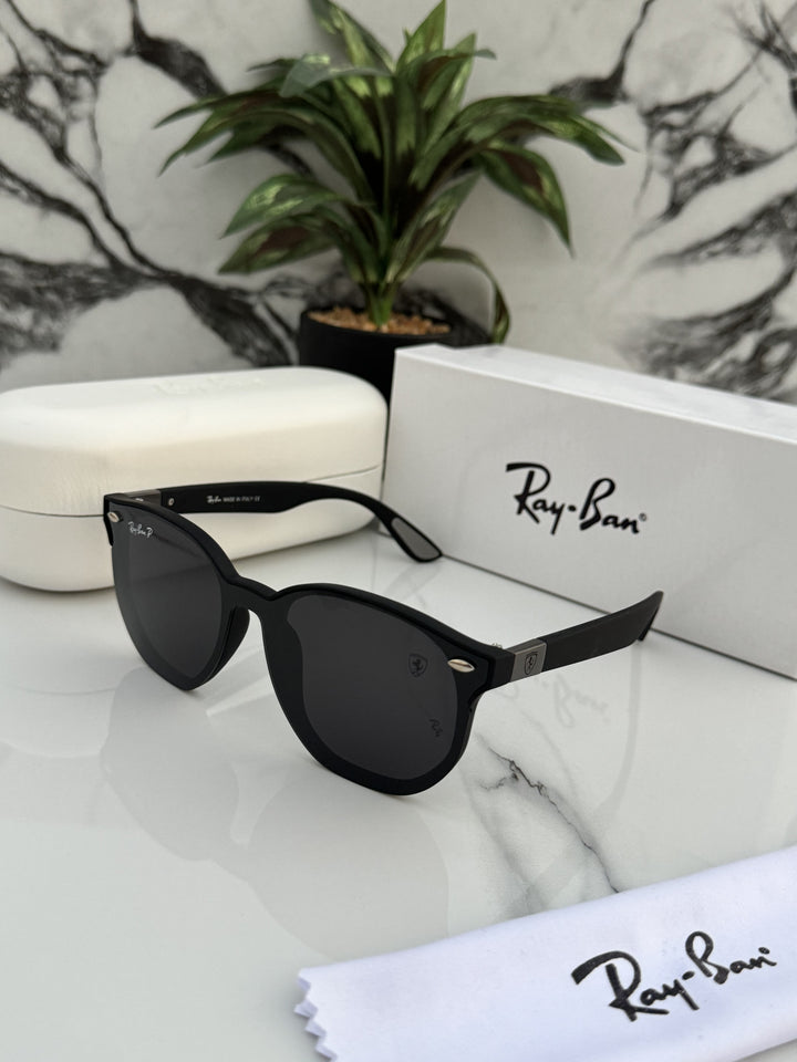 RayBan Retro Black Glass And Black Frame Sunglasses Unisex Sunglass For Men's Women and Girl's -RB-4903