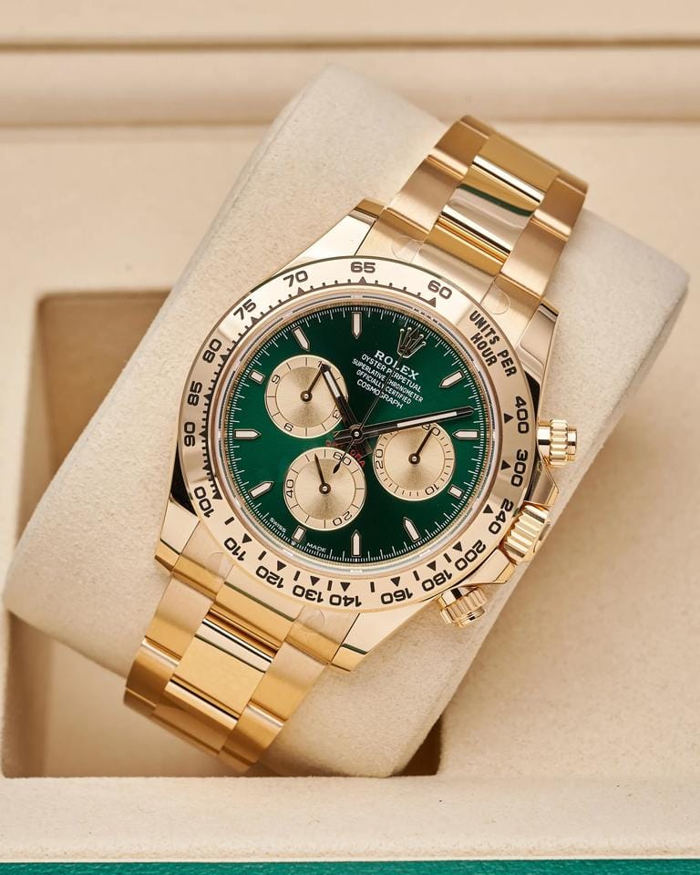 Rolex Chronograph Men's Watch With Green Dial Stainless Steel Strap RLX-9857