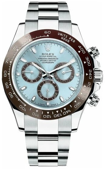 ROLEX Chronograph Daytona Silver Blue Metal Men's Watch for Man RLX-BLUE-DIAL-AUTO