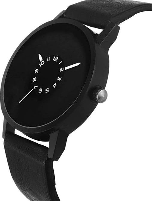 Analogue Men's Watch With Black Dial And Black Colored Strap