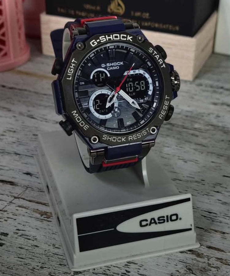Casio G-Shock Analog-Digital Black Dial x Blue Strap Men's Watch-GS-6072