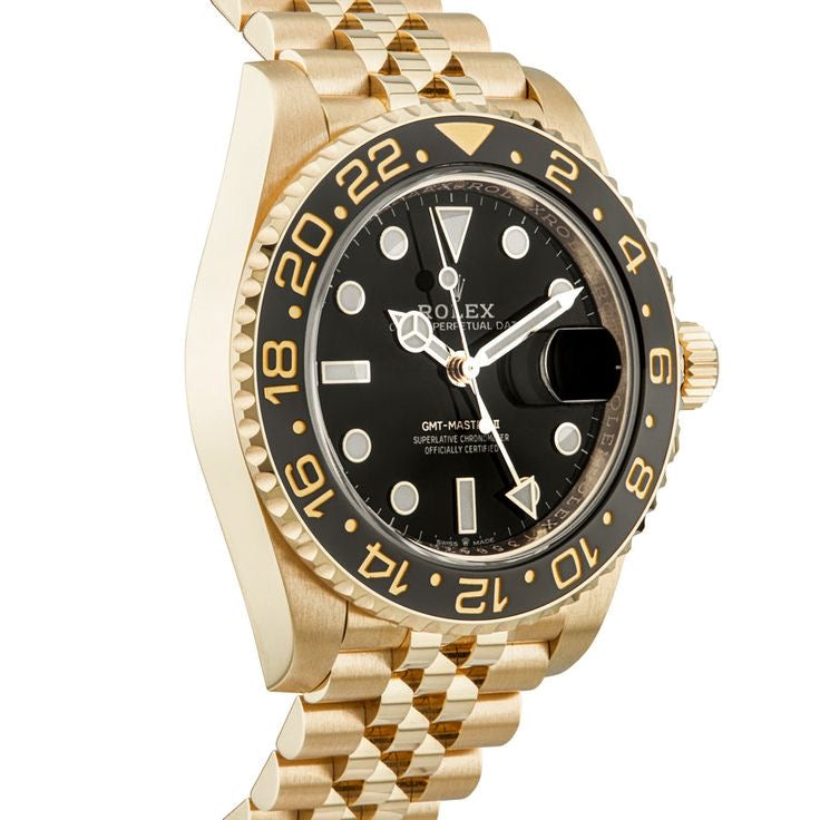 Rolex GMT-Master II Oyster Perpetual Bidirectional Rotatable Bezel Gold Dial and a Jubilee bracelet Men's Watch RLX-GMT-5013