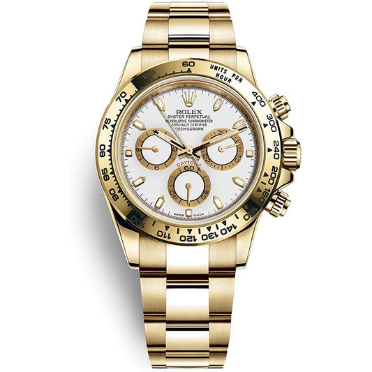 Rolex Chronograph Men's Watch With White Dial Stainless Steel Strap RLX-GOLD