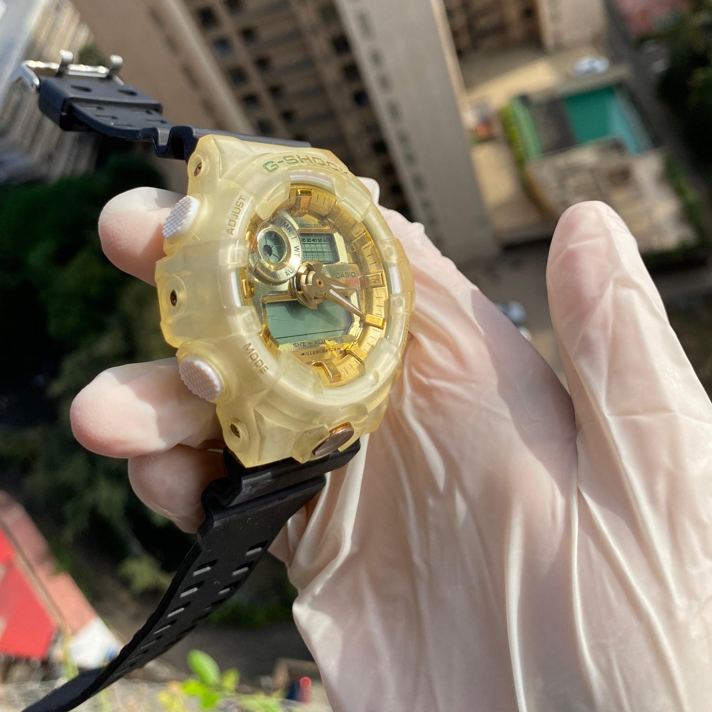 Casio G-Shock Resin Analog Digital Gold x Black Sports Men's Watch-GS-6451