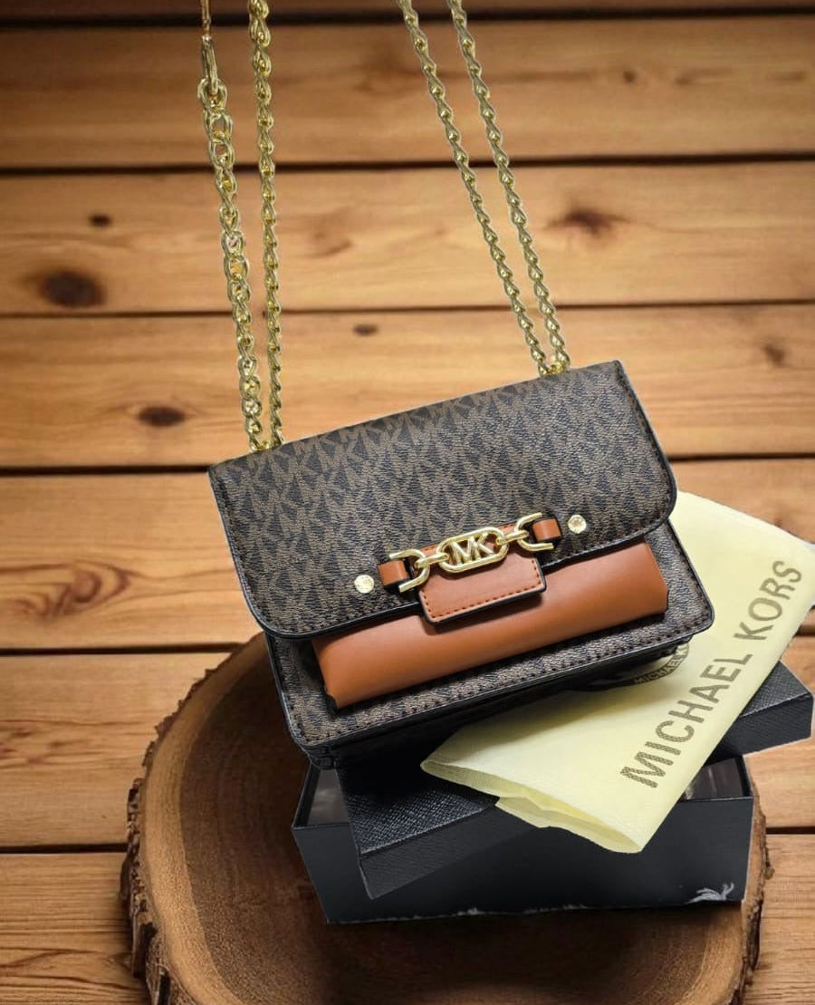 MK Brown New Leather Bag Stylist Daily Use Hand-Bag MK-4454-WBG