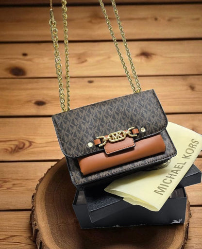 MK Brown New Leather Bag Stylist Daily Use Hand-Bag MK-4454-WBG