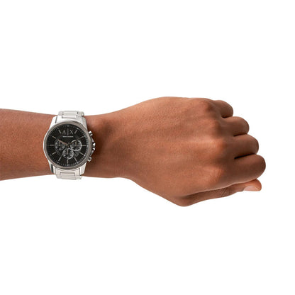 A/X Armani Exchange 44 mm Black Dial Stainless Steel Chronograph Watch For Men-AX-6443