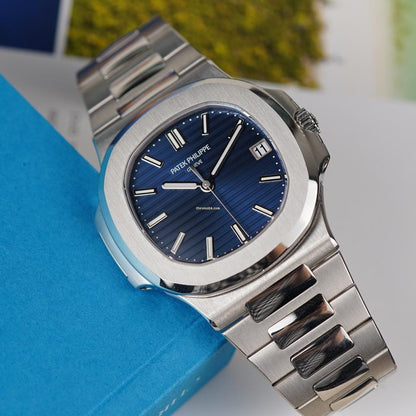 Patek Philippe Nautilus Watch Blue Dial Silver Color Strap Quartz