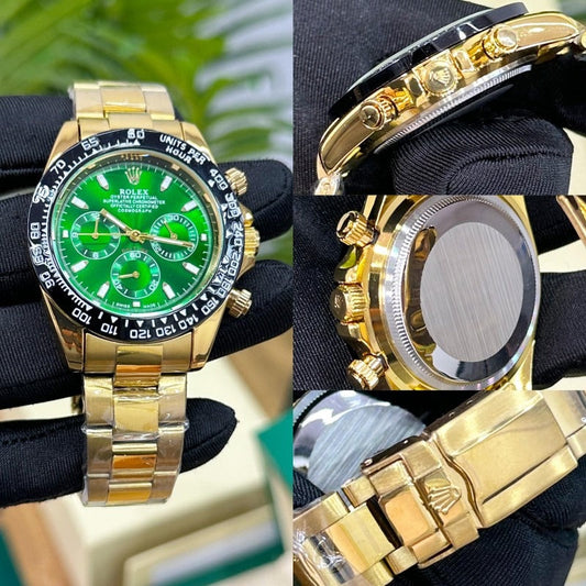 Rolex Oyster Perpetual Daytona Green Dial Metal Men's Watch For RLX-GG