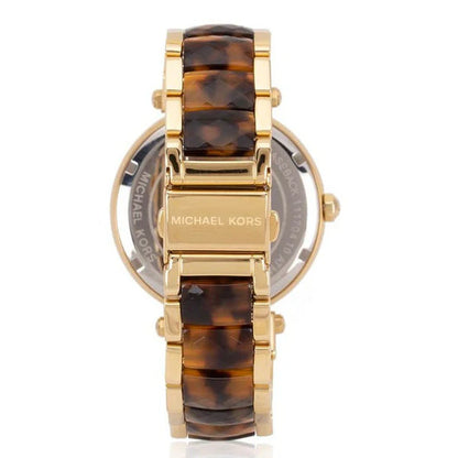 Michael Kors Parker Two-Tone Strap Chronograph Women's Watch White Dial Diamond Case MK-0134