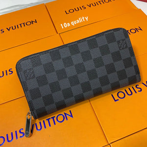 Premium Quality Women's Wallet Authentic Black and Blue Color And Checks Design With Brand Box Women's Or Girls Iconic Zip wallet - Classy Look And Best Quality Wallet LV-B06