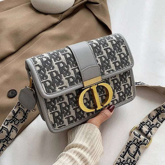 CD Grey Hardware Lady Bag Mini For Women's Or Girls Bag DR-1290 Best For Out Door Color White.