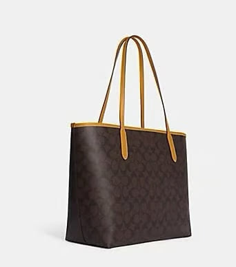 Coach New Black City Tote In Signature Canvas Stylist Daily Use Hand-Bag CO-4441-WBG