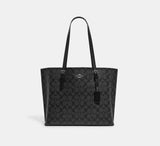 Mollie Tote In Signature Canvasn Big Size Handbag Black Colour Womens Bag CO-1065-WBG