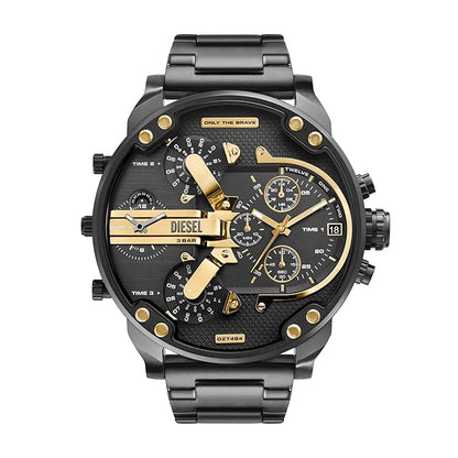 Diesel Big Daddy Multi-Function Chronograph Analog Black-Gold Dial Men's Watch DZ-8014