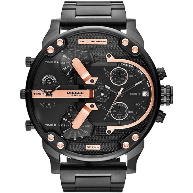 Diesel Big Daddy Multi-Function Chronograph Analog Black-RoseGold Dial Men's Watch DZ-8015