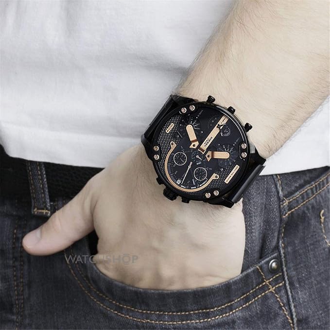 Diesel Big Daddy Multi-Function Chronograph Analog Black-RoseGold Dial Men's Watch DZ-8015
