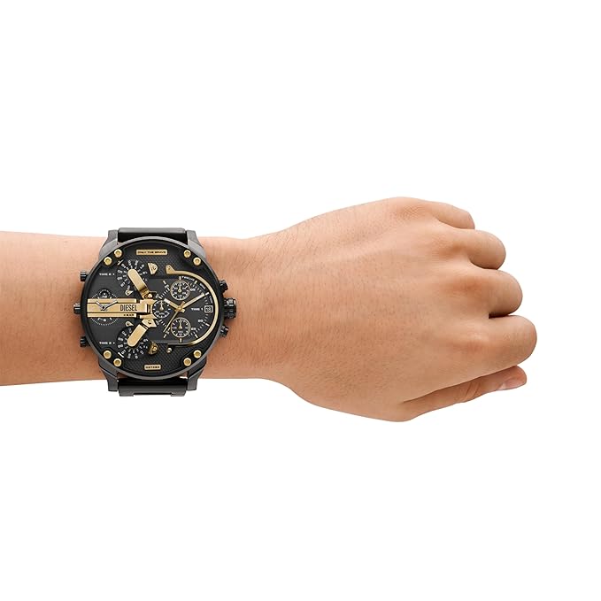 Diesel Big Daddy Multi-Function Chronograph Analog Black-Gold Dial Men's Watch DZ-8014
