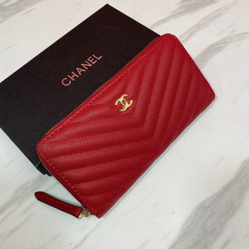 Chanel Women's Classy Maroon Color Purse With Brand Box For Women's Or Girls- Best Quality Product Bag - CHA-04