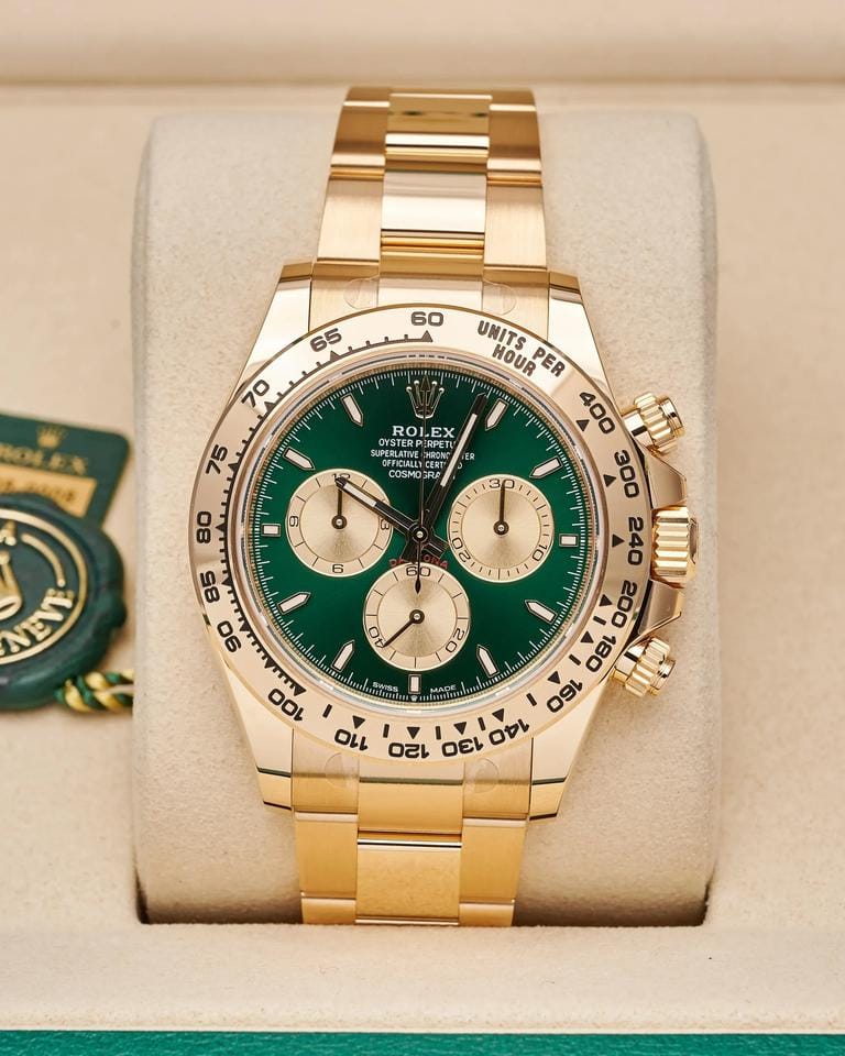 Rolex Chronograph Men's Watch With Green Dial Stainless Steel Strap RLX-9857